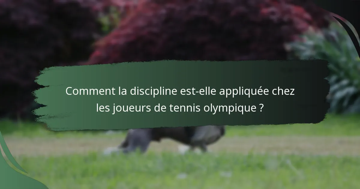Comment la discipline est-elle appliquée chez les joueurs de tennis olympique ?