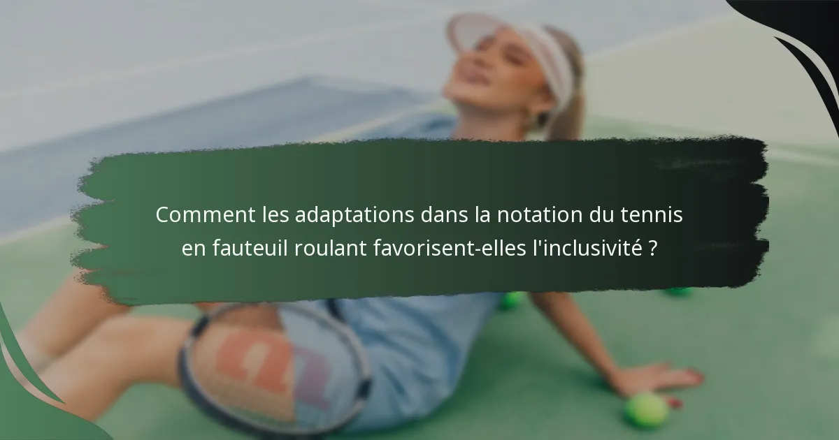 Comment les adaptations dans la notation du tennis en fauteuil roulant favorisent-elles l'inclusivité ?