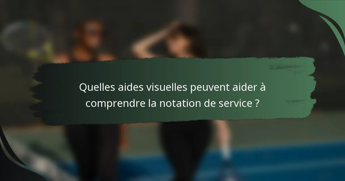 Quelles aides visuelles peuvent aider à comprendre la notation de service ?